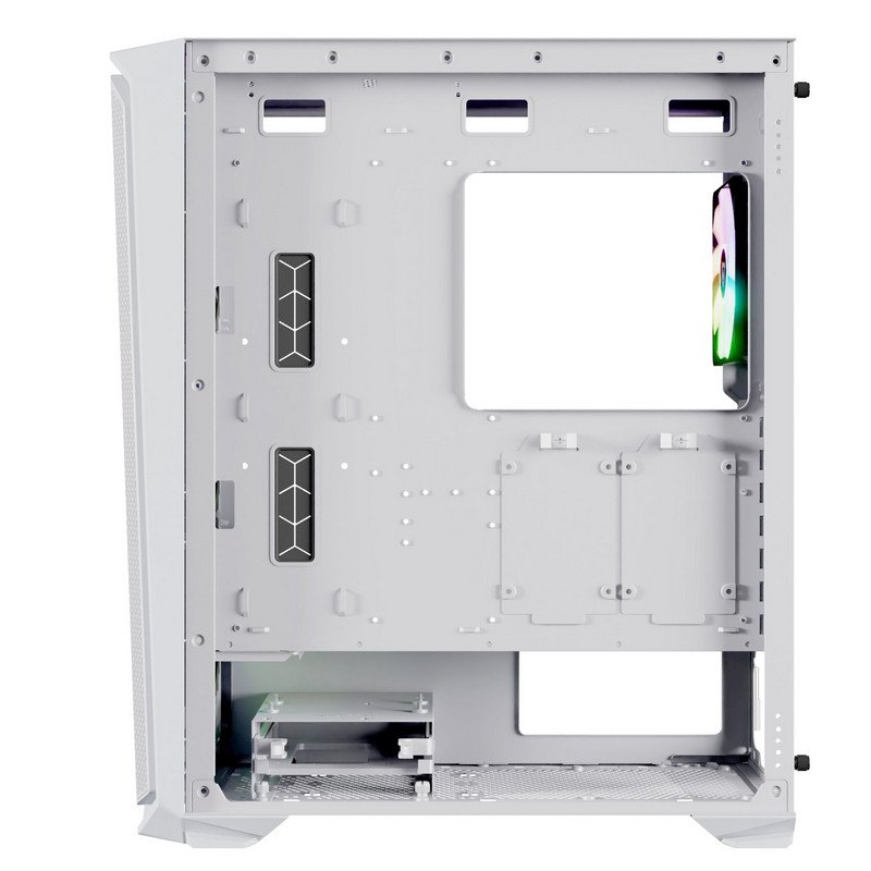 Detalle 2 de Nfortec Krater X caja ATX blanca con 4 ventiladores