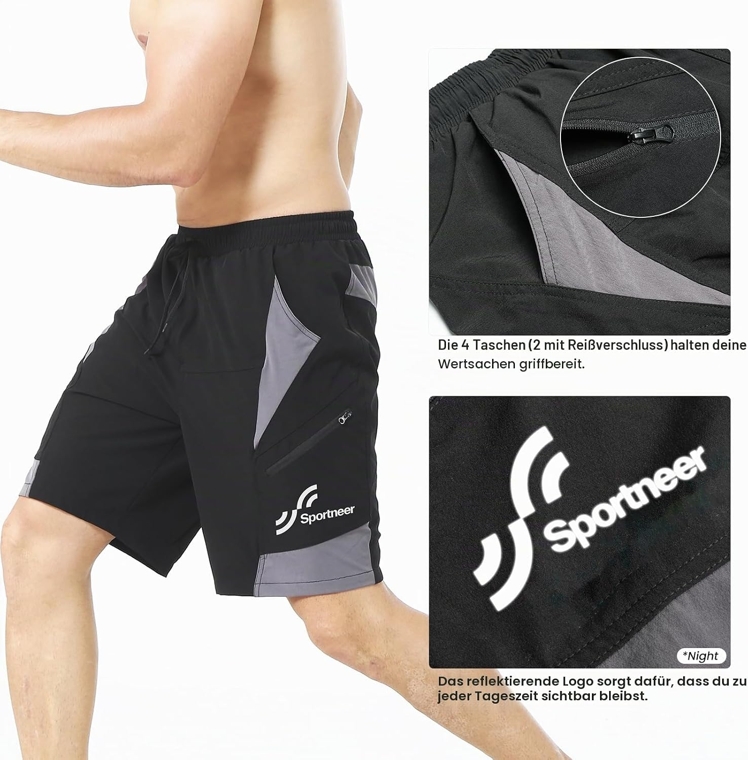 Thumbnail 3 de Sportneer MTB Radlerhose Herren – Gepolsterte 3D-Radhose für Mountainbike und Outdoor