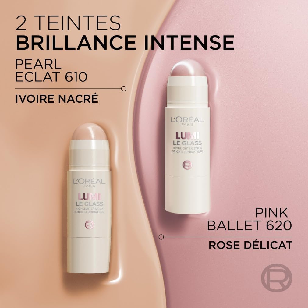 Detalle 2 de L’Oréal Paris Lumi Glass Highlighter Stick 635 Golden Couture – Glow discret, multi-usage