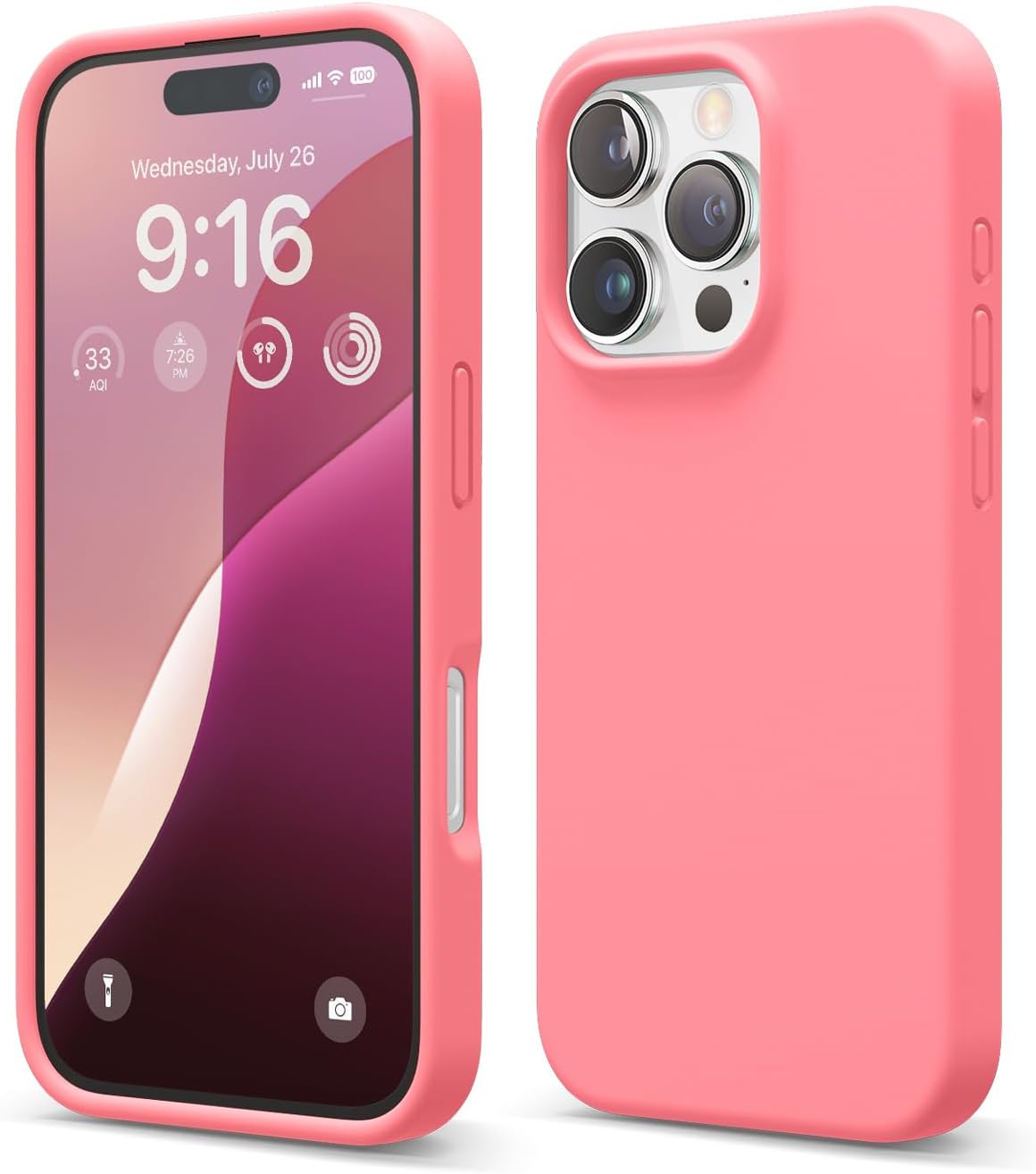 Detalle de elago iPhone 16 Pro Liquid Silicone Case (Full Body, Shockproof) – Pink, 6.3 inch