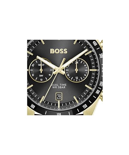 Detalle 2 de BOSS TOURMASTER 1514285 Analogue Quartz Watch with Dual Time and Brown Leather Strap