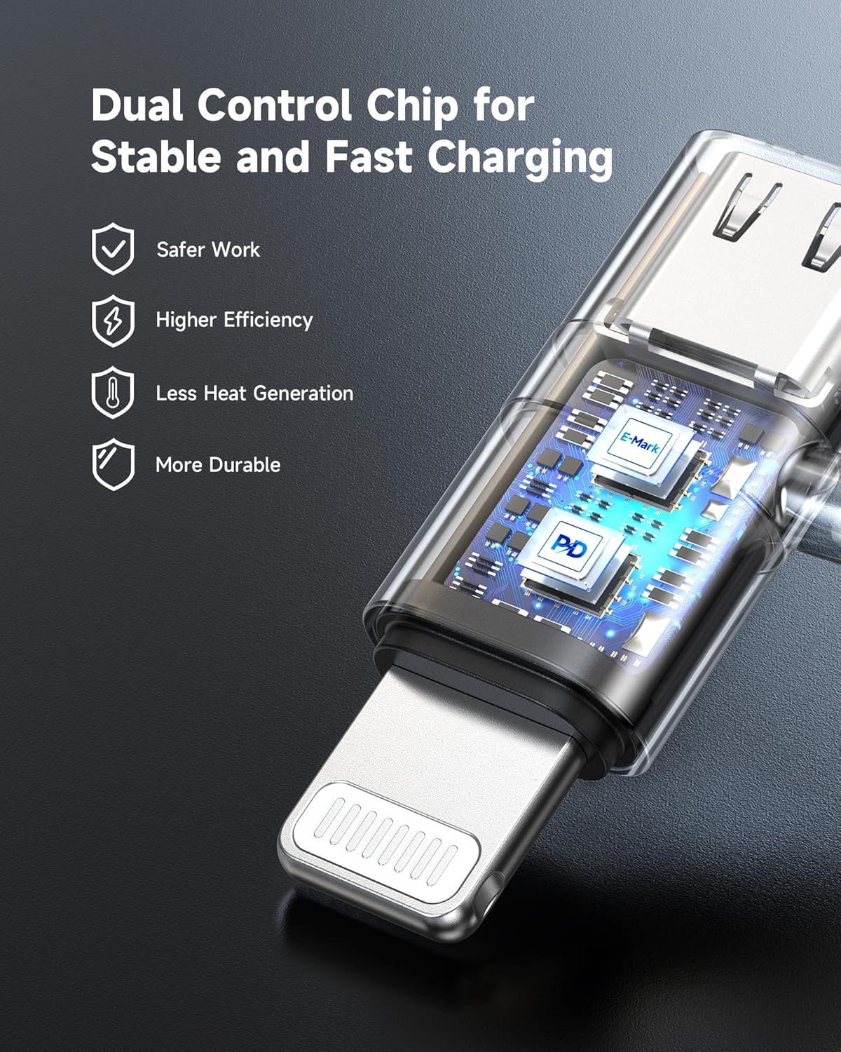 Detalle 2 de RAVIAD 36W USB-C to Lightning Adapter (2-Pack) – Fast charging USB-C to iPhone Lightning lead converter