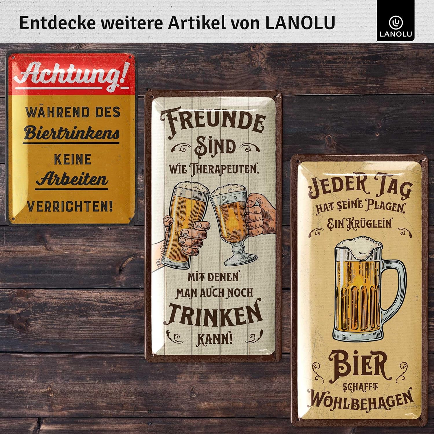 Thumbnail 5 de LANOLU Retro Blechschild 16x32cm