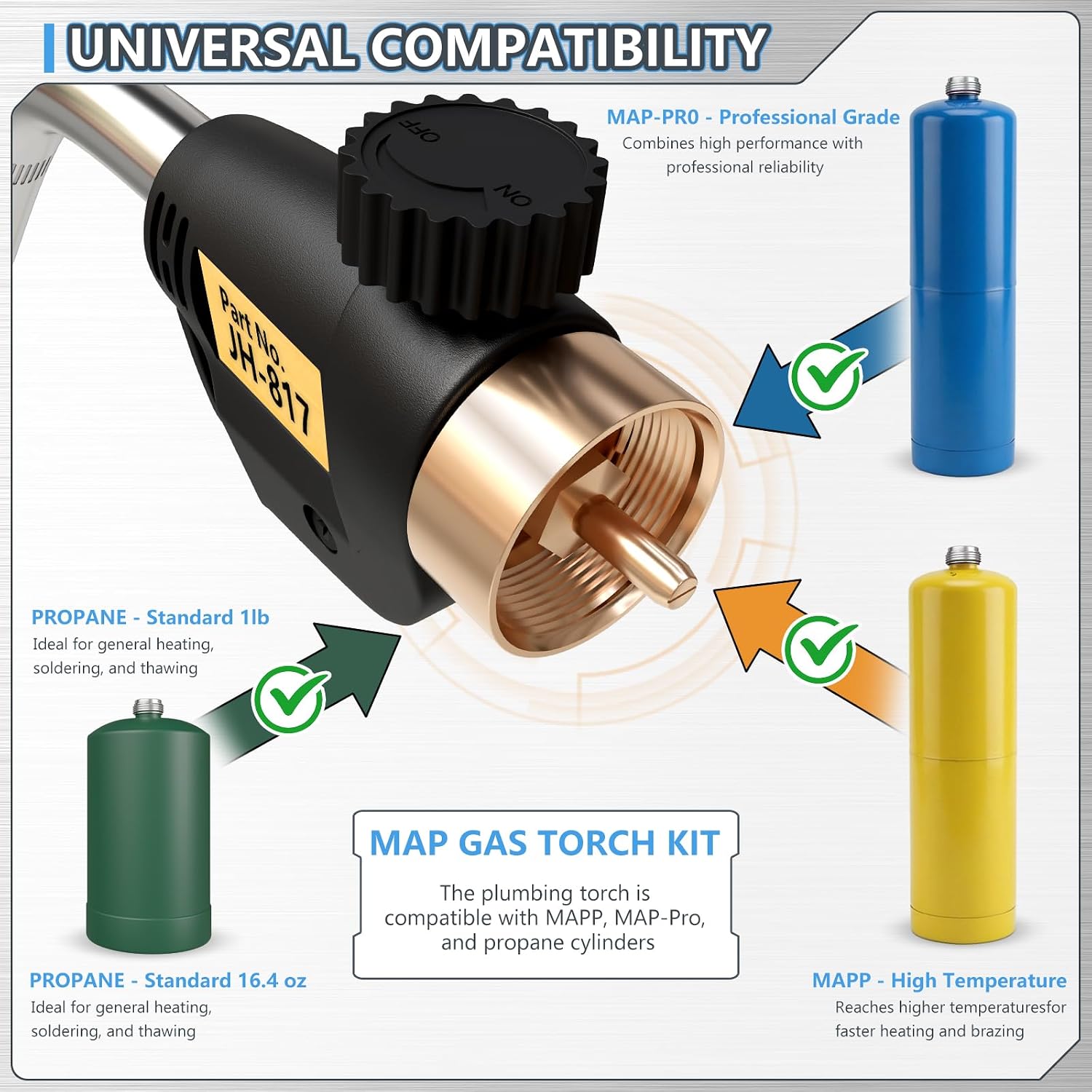 Thumbnail 5 de Propane Torch Head with Trigger-Start Ignition for HVAC, Welding & Plumbing