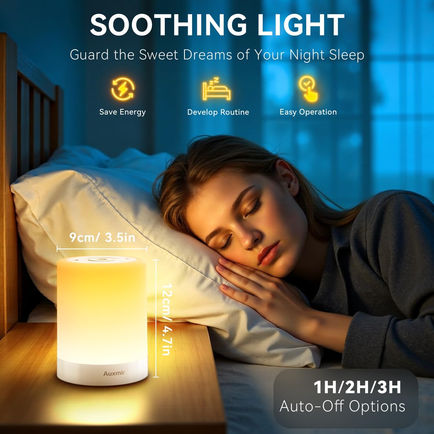 Detalle de Auxmir Lampada da comodino LED Touch