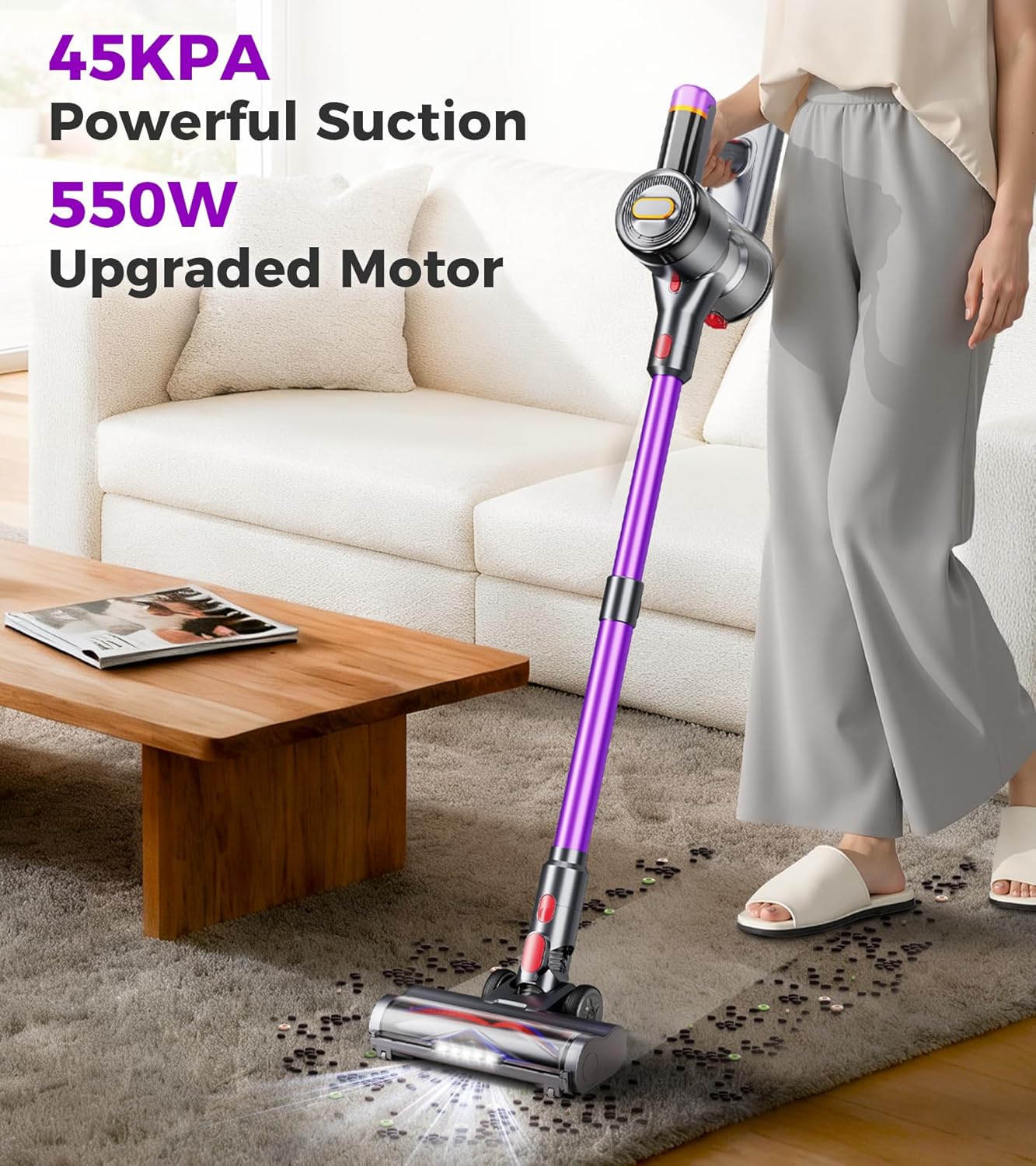 Thumbnail 1 de Feetis Cordless Vacuum Cleaner: 550W Power, 45KPa, 60-Min Runtime with LED Display