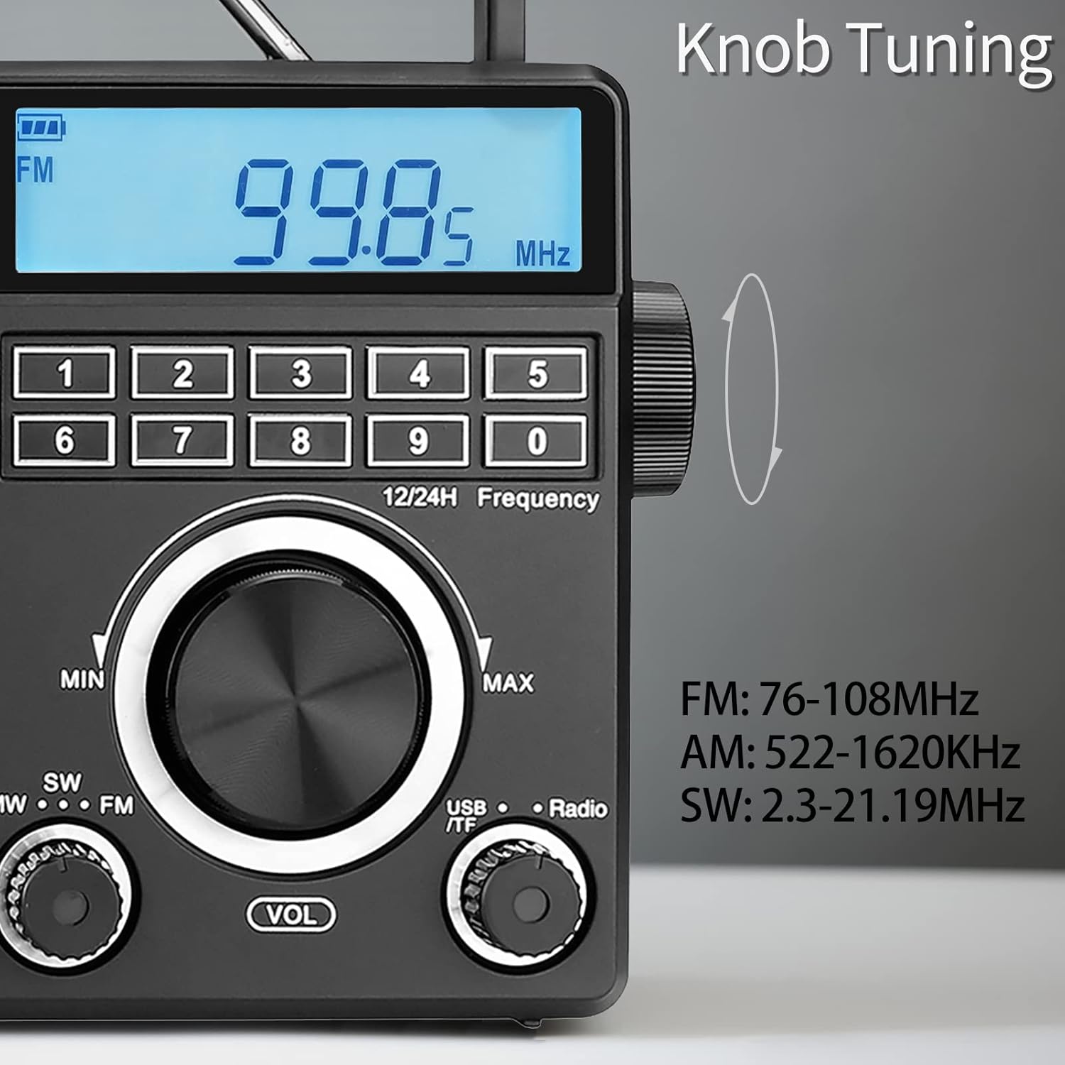 Thumbnail 1 de Retekess TR629 Radiolina Portatile: radio digitale FM/AM/SW con DSP, batteria e USB/TF