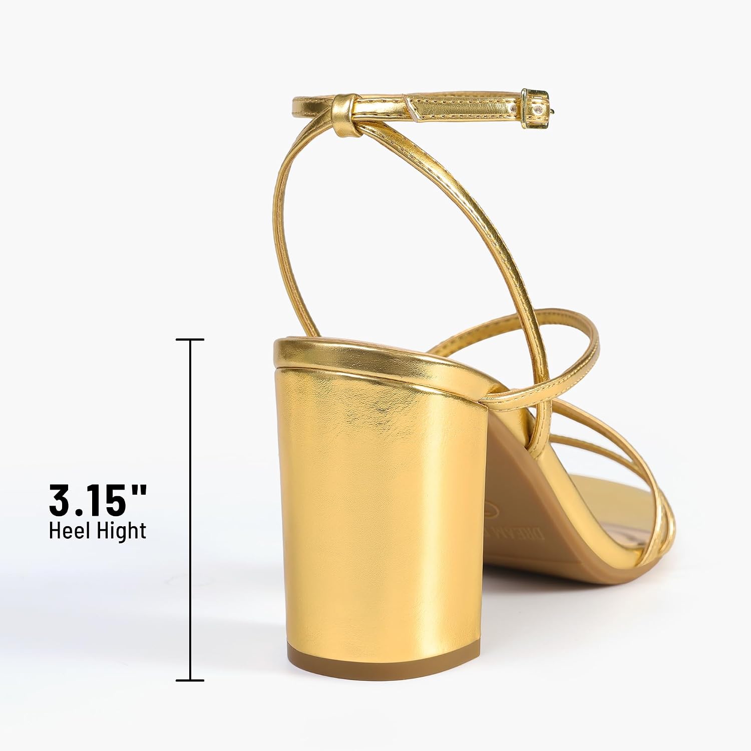 Thumbnail 6 de DREAM PAIRS Women's Heels: Chunky Block Strappy Square Open Toe, 3.15 Inch