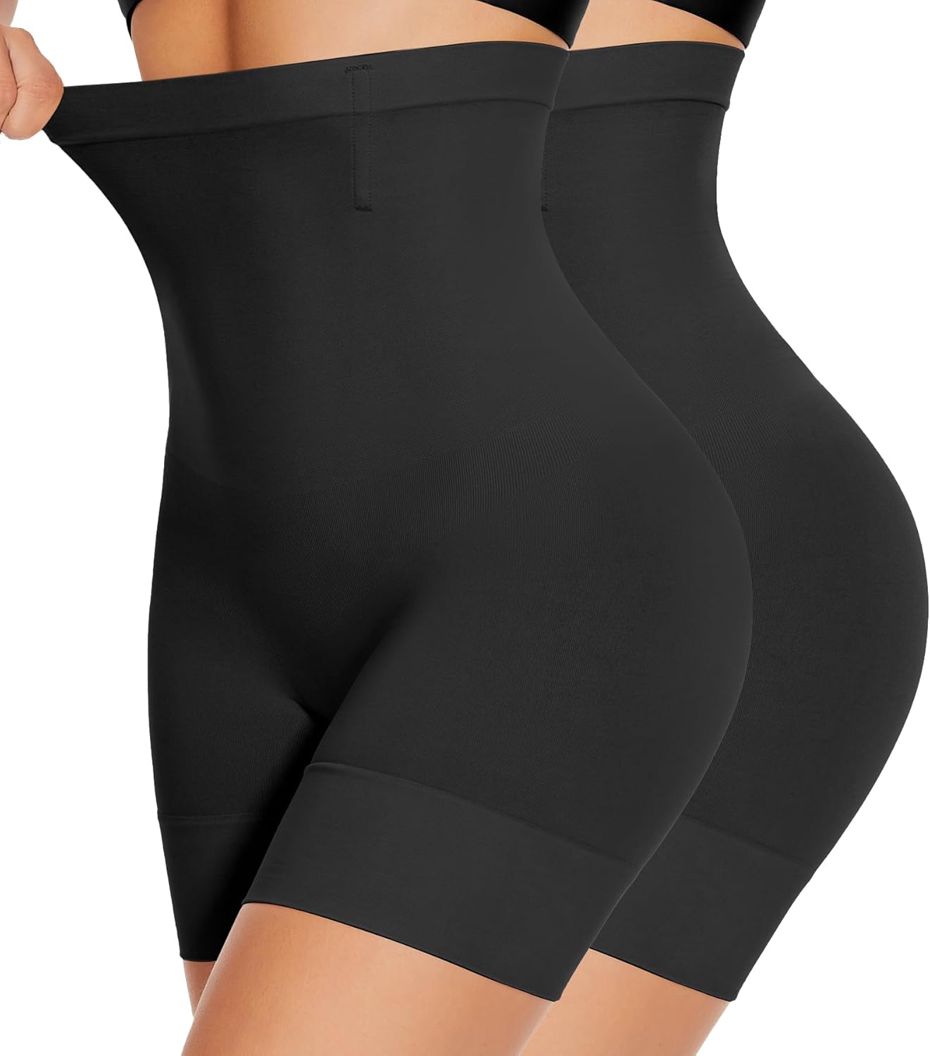 Detalle de YADIFEN Tummy Control Shapewear Shorts for Women with High Waist & Steel-Boned Waistband