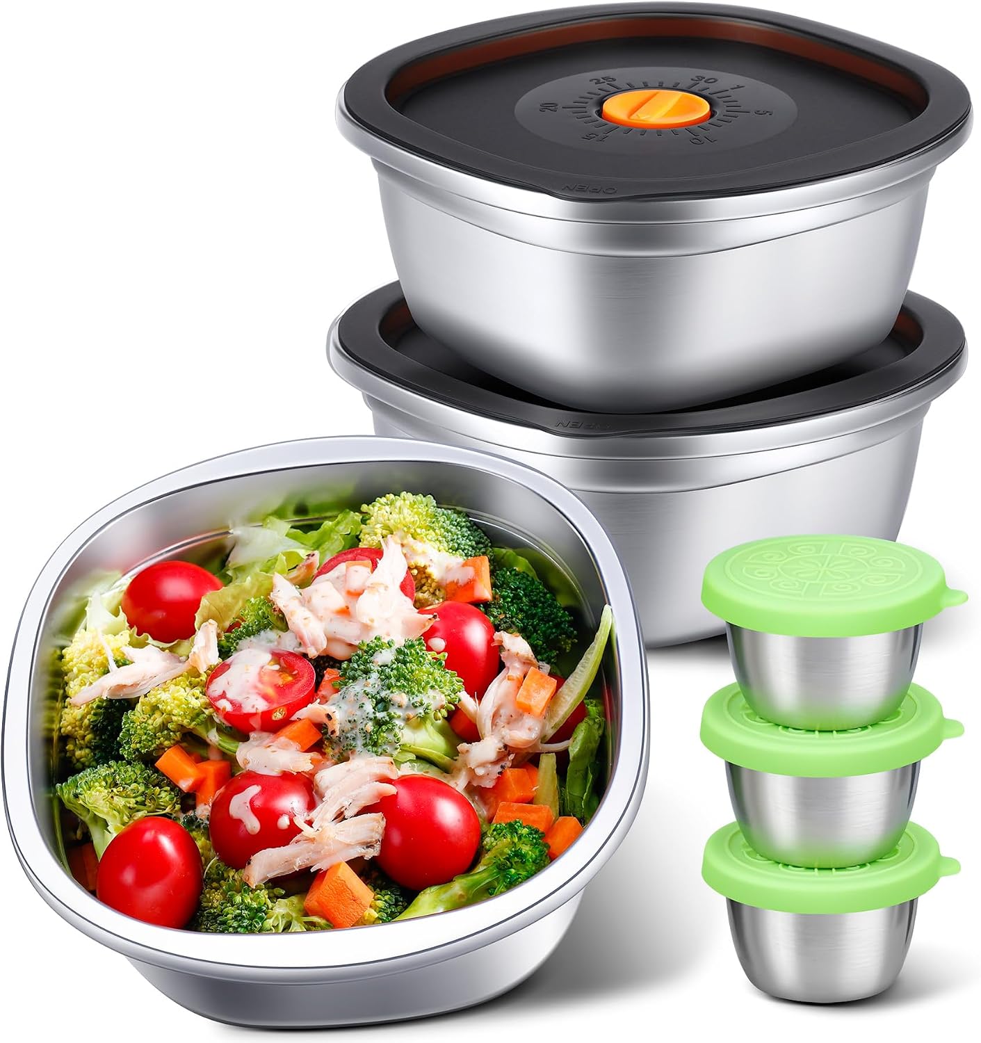 Detalle de KTKUDY 3 Pack Salad Bowls 50 oz