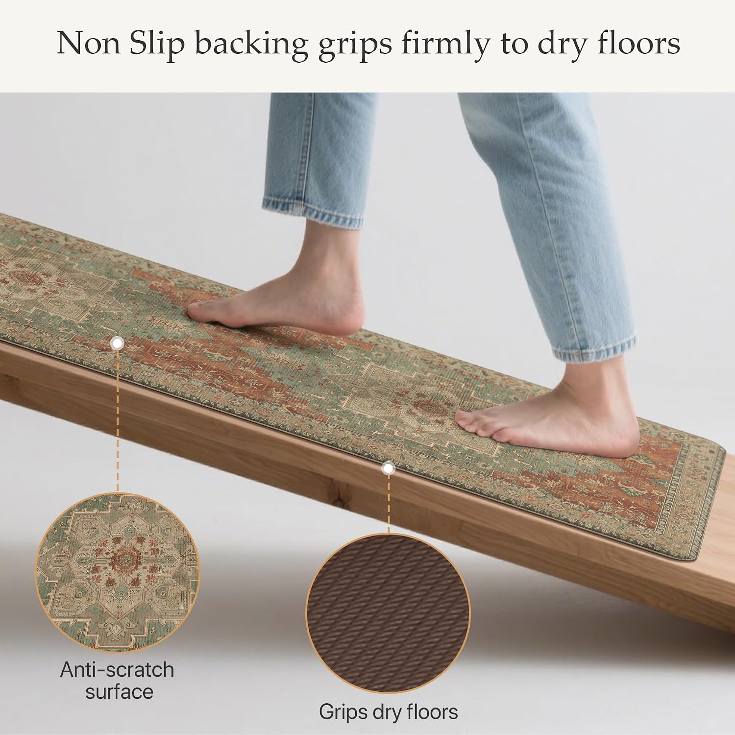 Detalle 2 de GENIMO Kitchen Mats for Floor (2-Piece) Washable Anti-Fatigue, Waterproof Non-Slip Comfort Standing Mats
