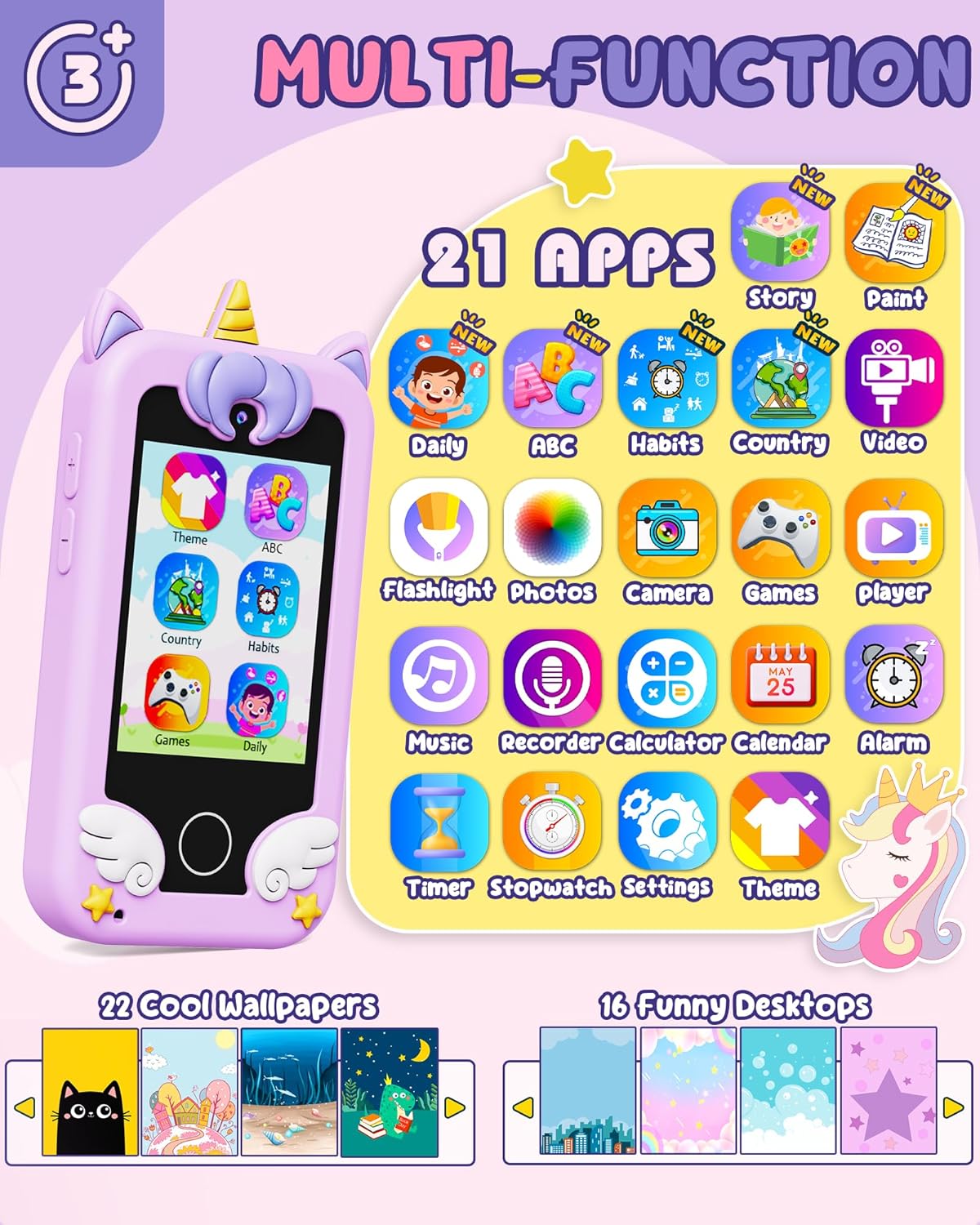 Thumbnail 1 de UCIDCI Kids Phone for Girls Toy with Dual Camera 🎀