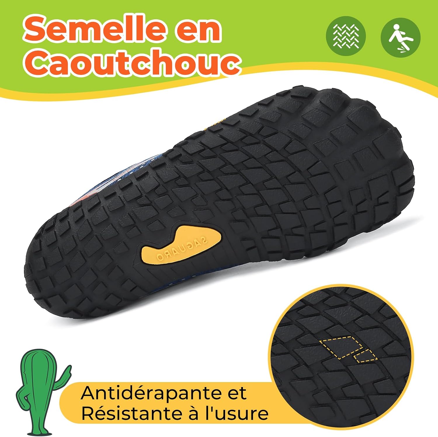 Detalle de SAGUARO chaussures barefoot enfant noir 24-36