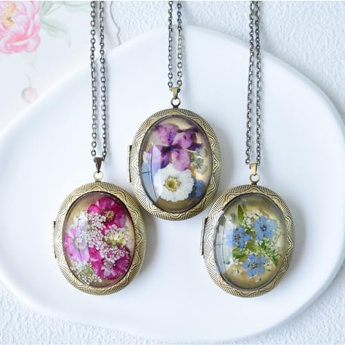 Thumbnail 7 de THSOGO Handmade Pressed Flower Photo Locket Necklace for Women