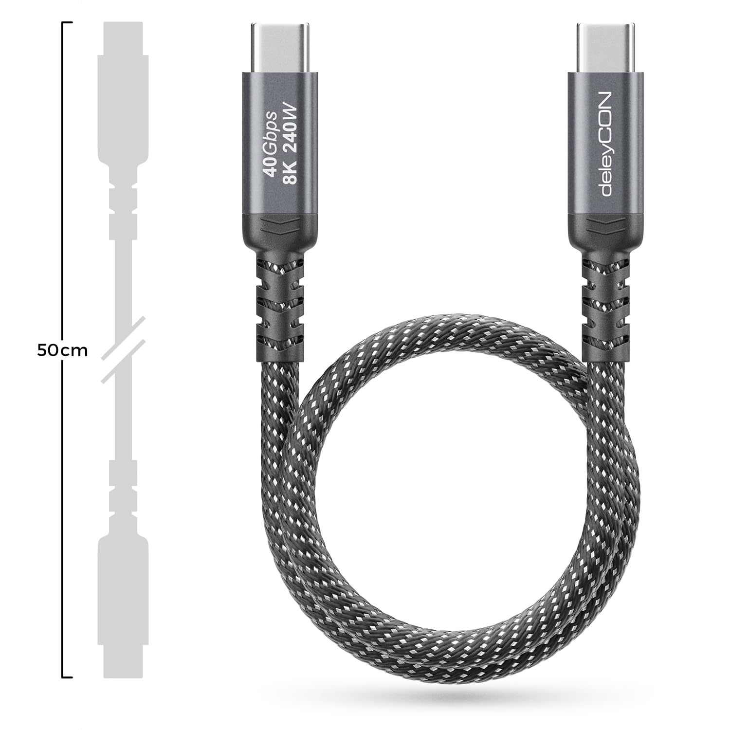 Thumbnail 6 de deleyCON USB-C Kabel 1m: USB 4.0, 40 Gbit/s, 240W PD PPS, DP Alt Mode bis 8K/60Hz