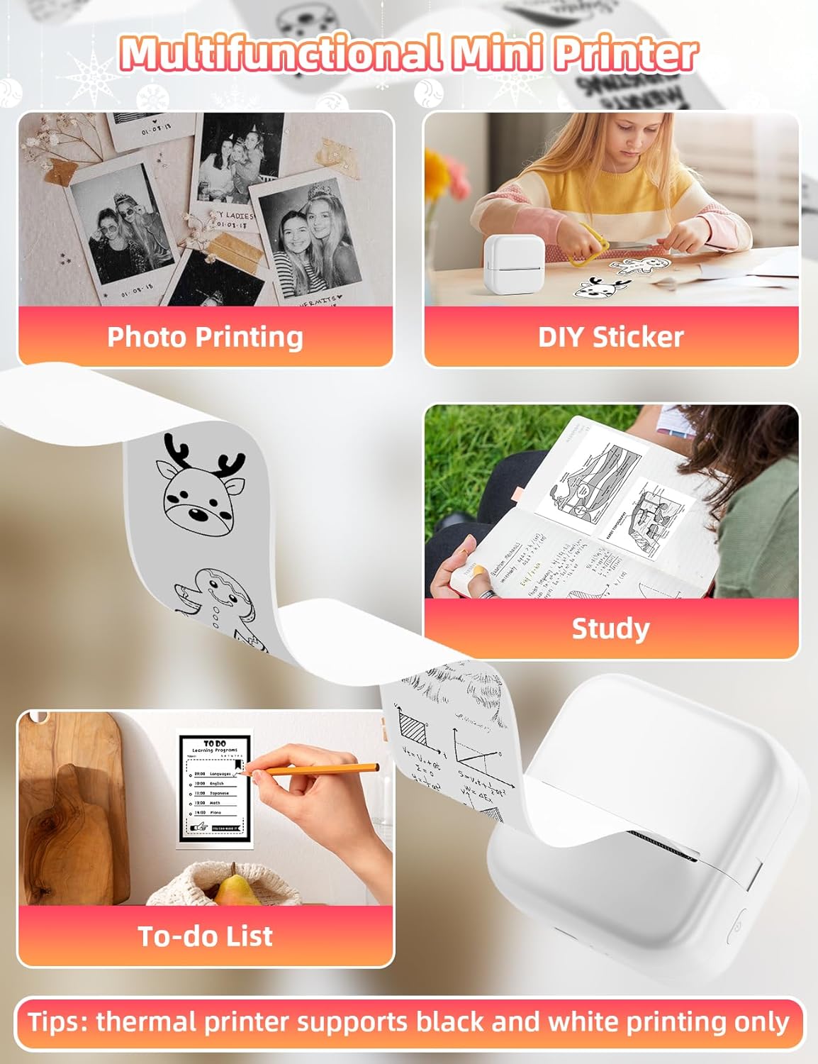 Thumbnail 2 de Memoking M02L Mini-Drucker für Smartphone – kompakter Aufkleber- und Fotodrucker