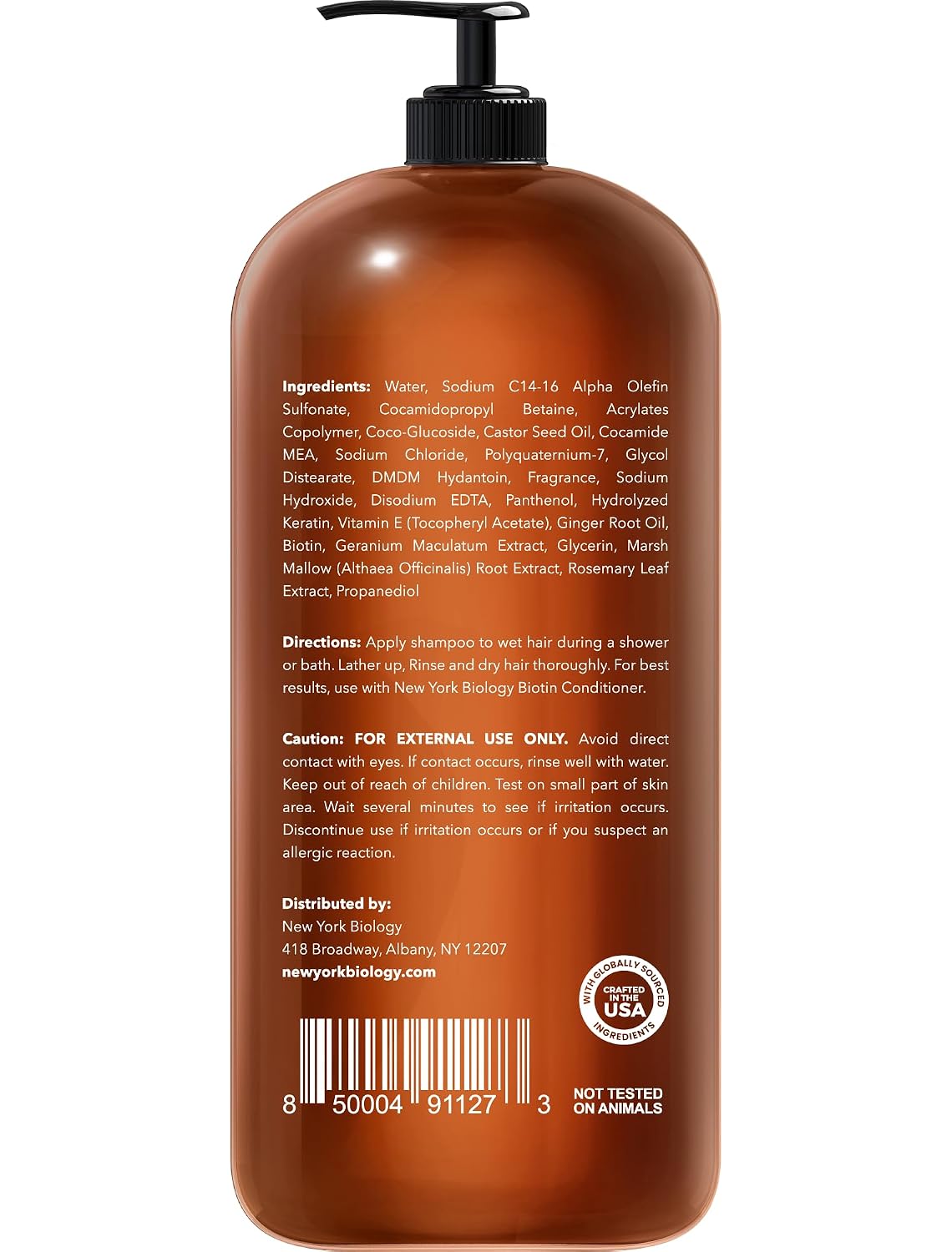 Detalle 2 de New York Biology Biotin Shampoo, 16.9 Fl Oz for Dry and Thin Hair