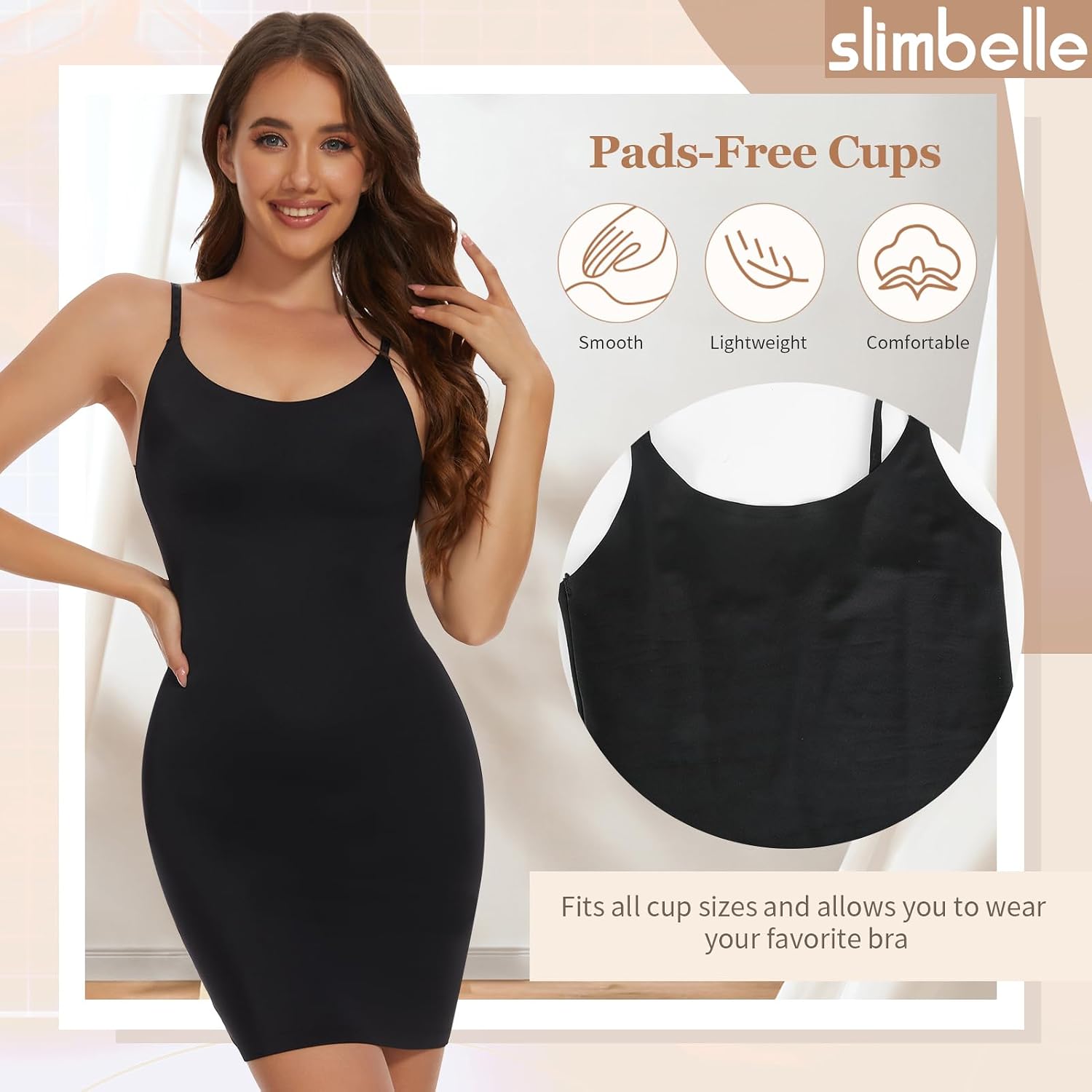 Detalle 2 de SLIMBELLE sukienka gorsetowa – bezszwowa halka modelująca z ramiączkami