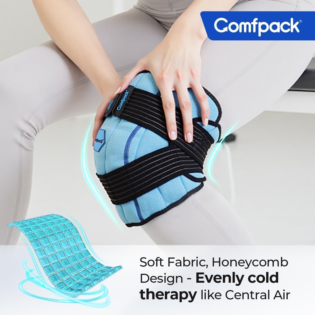 Thumbnail 6 de Comfpack Knee Ice Pack Wrap, 23" × 10.3", Cold Therapy and Compression