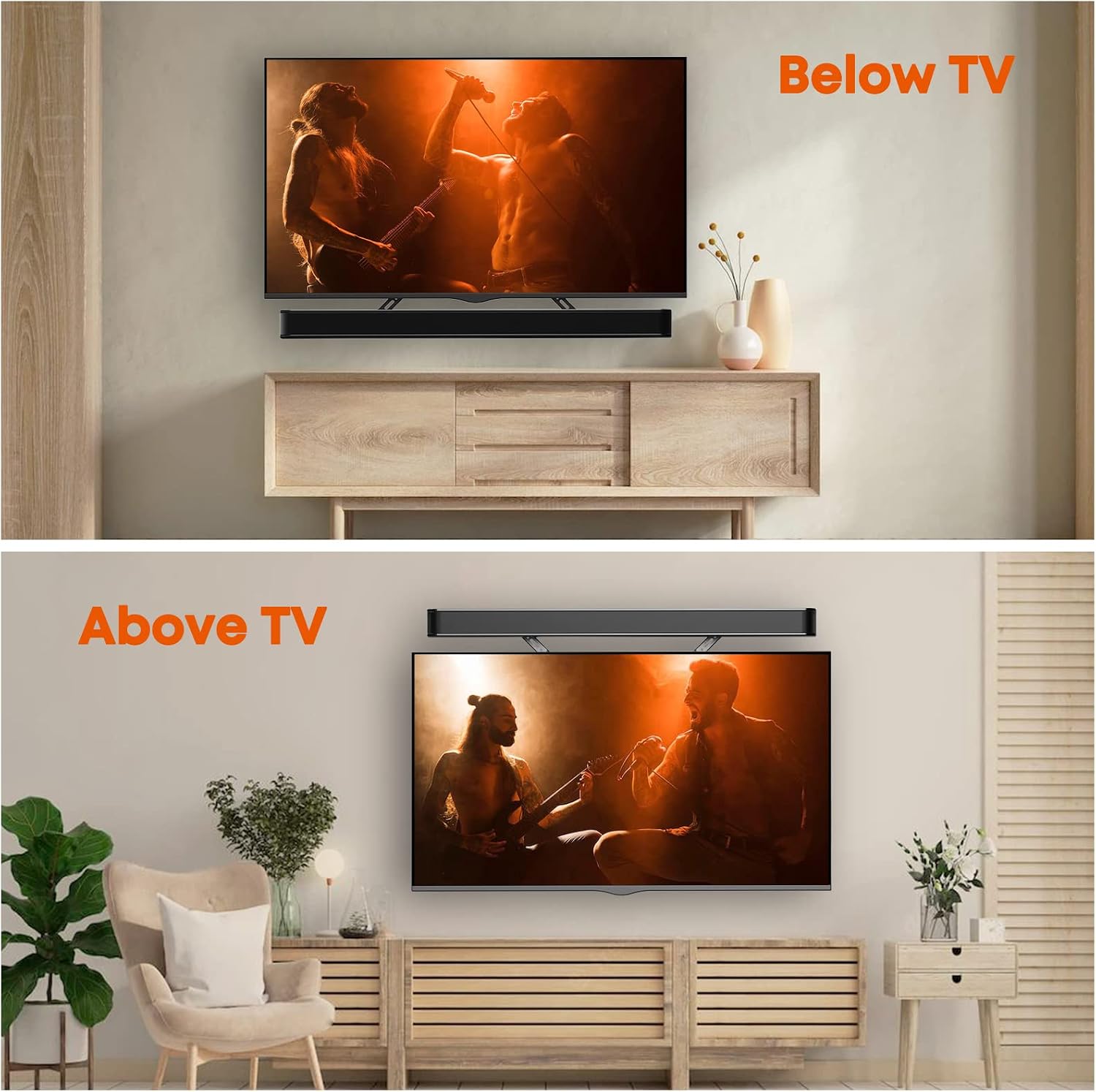 Detalle de PUTORSEN Soundbar Halterung Universal für Unter- oder Aufmontage unter TV (23–65 Zoll, bis 15 kg)