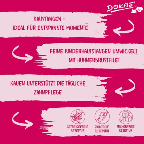 Detalle de DOKAS Kaustange – Getreidefreier Premium-Kausnack für Hunde (9 x 200 g)