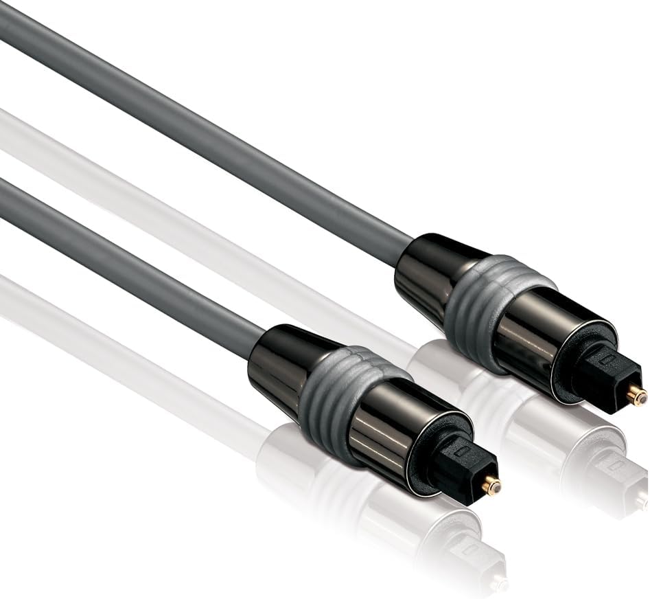 Detalle de HD Supply TC030-100 Toslink S/PDIF Audio Kabel – optisch LWL, Stecker-Stecker, Ø 6,0 mm, 10 m, Grau