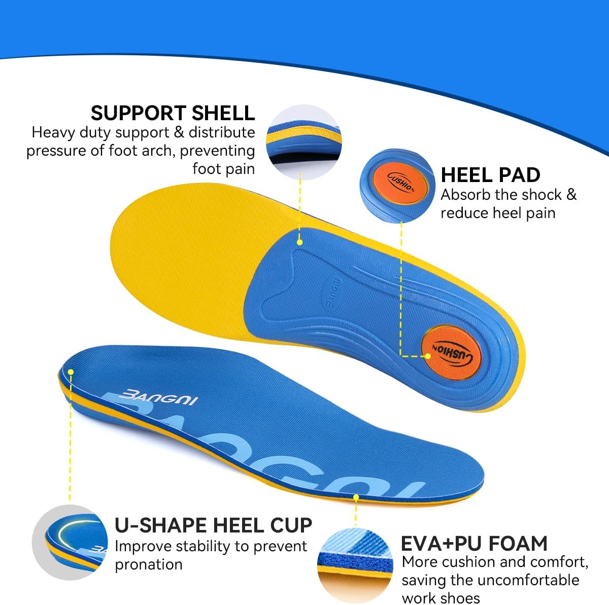 Thumbnail 5 de 3ANGNI Heavy Duty Plantar Fasciitis Insoles