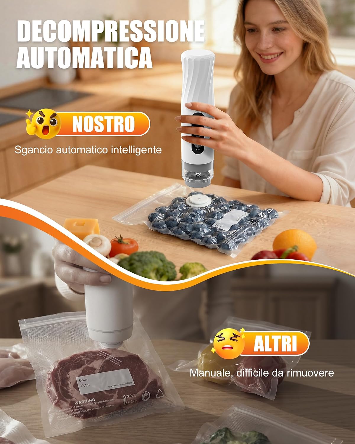Detalle de Babacom Vacuum Sealer portatile 60 kPa