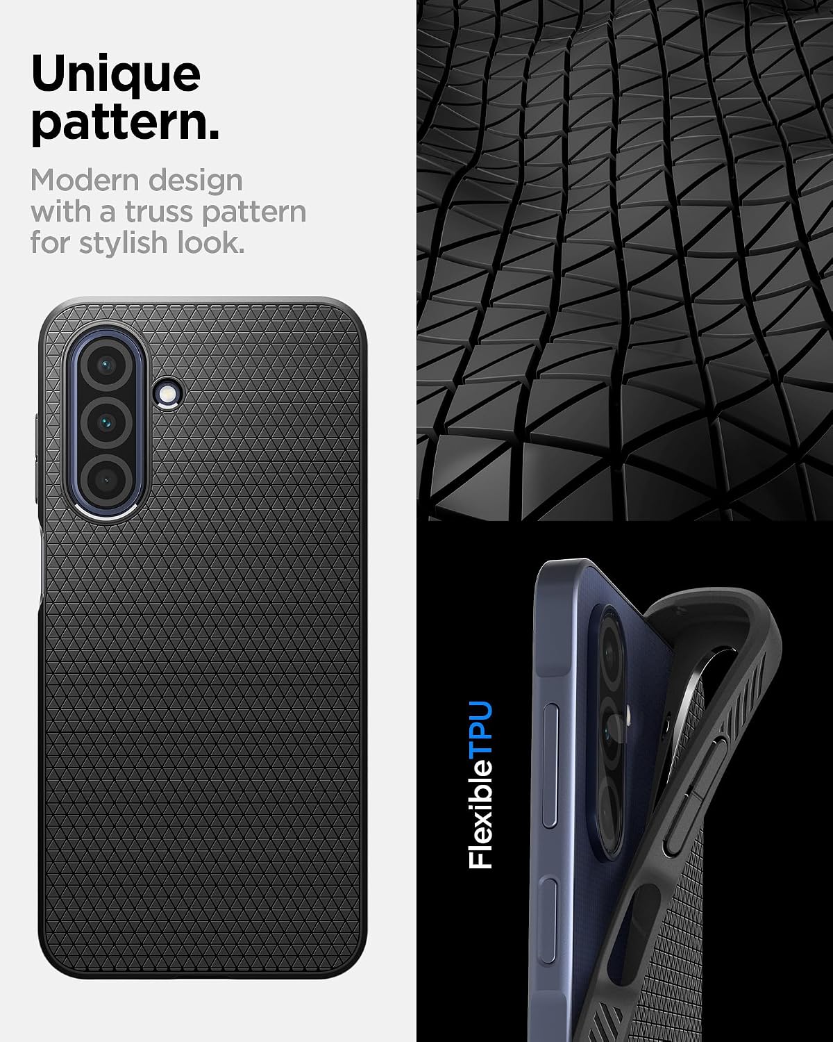 Detalle de Spigen Liquid Air per Samsung Galaxy A26 5G (nero opaco) – cover sottile in TPU con Air Cushion