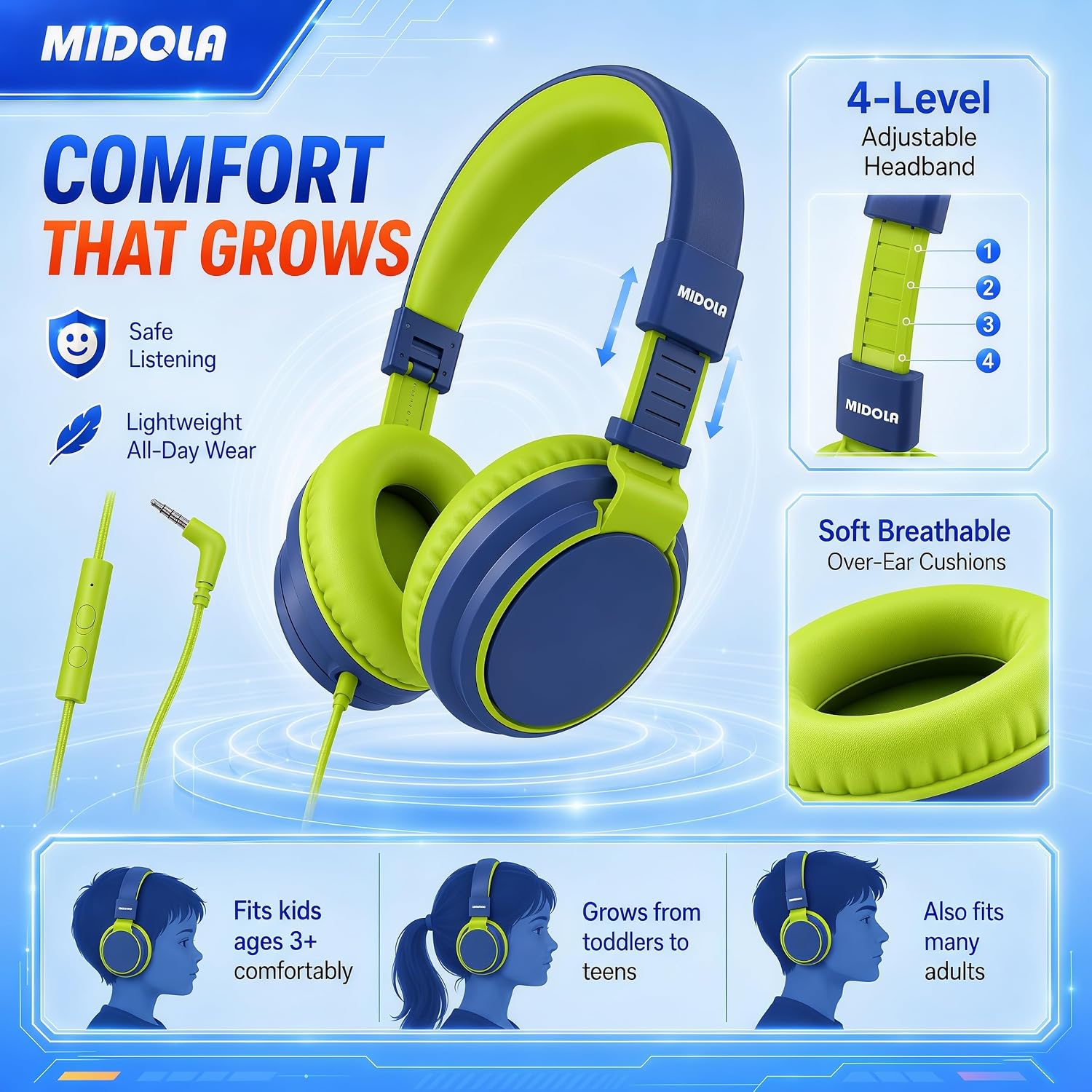 Thumbnail 6 de Midola Kids Wired Headphones with 85/94dB Limit