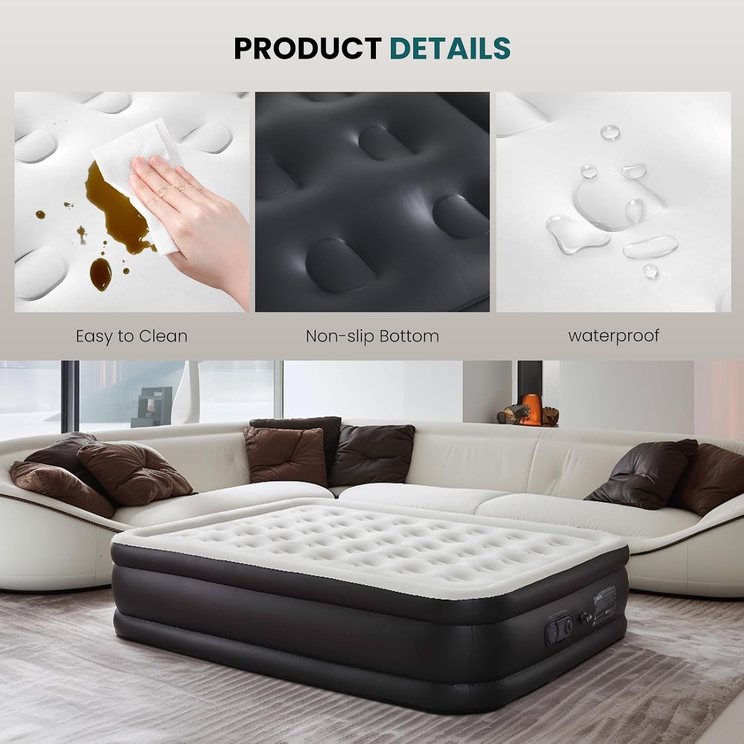 Thumbnail 5 de DUMOS Queen Air Mattress, 22-Inch Double-Height with Built-In Pump