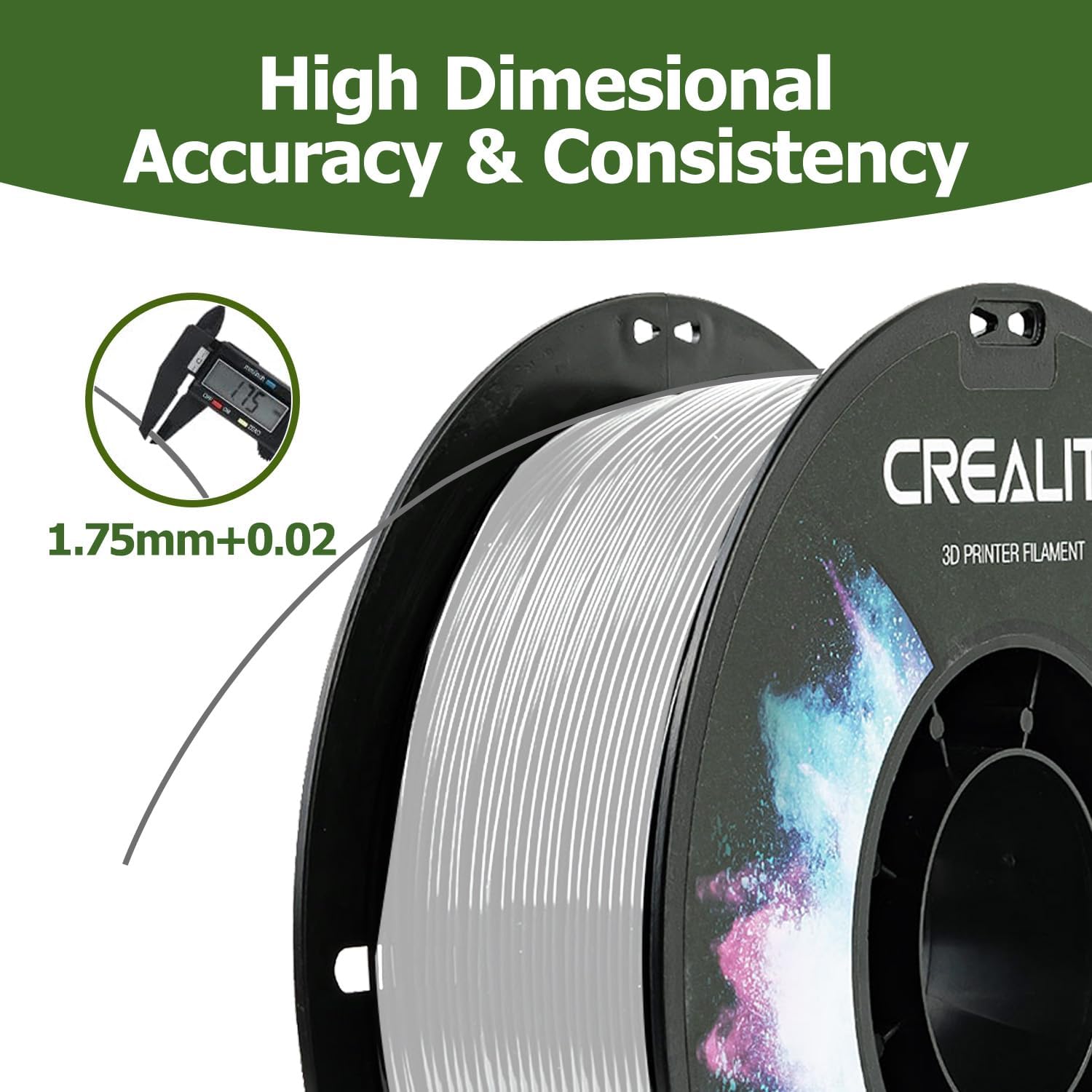 Detalle de YOOPAI Creality PETG Filament 1.75mm (1kg) for most FDM printers, transparent