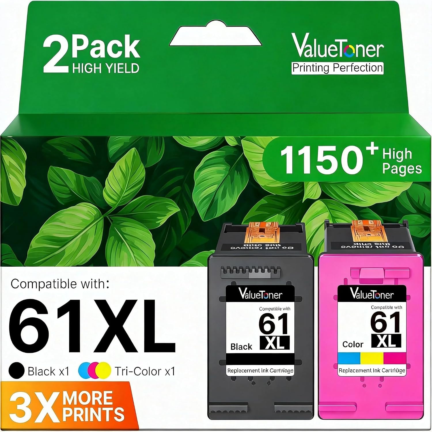 Detalle de Valuetoner 61XL ink cartridges 2-pack đź–¨