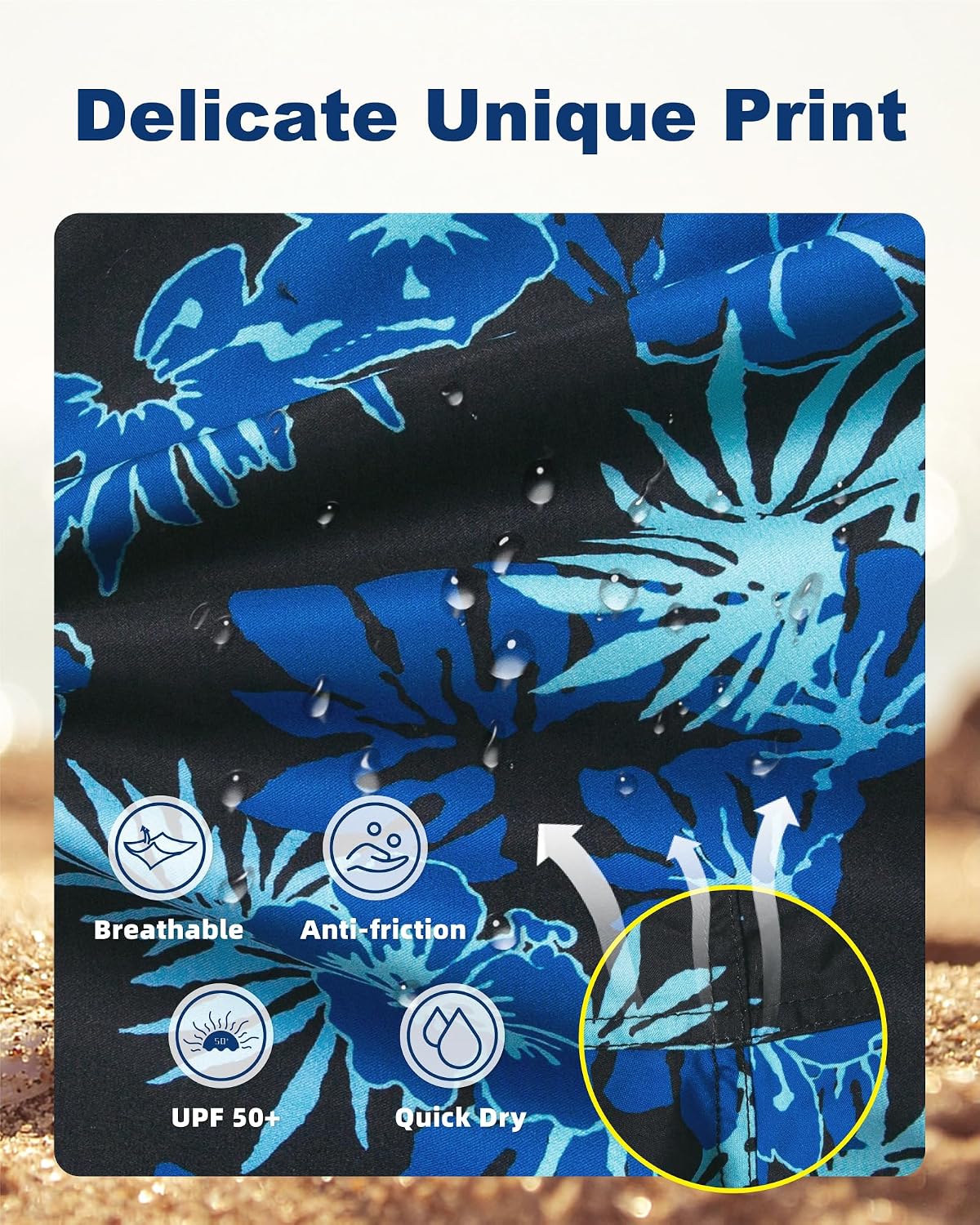 Detalle 1 de SURF CUZ Men's Swim Trunks, 5-Inch