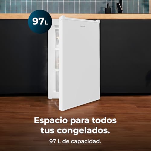 Detalle de Cecotec Congelador Vertical Sobremesa 97 L Bolero CoolMarket TF 97 White. Compacto, 3 cajones y puerta reversible