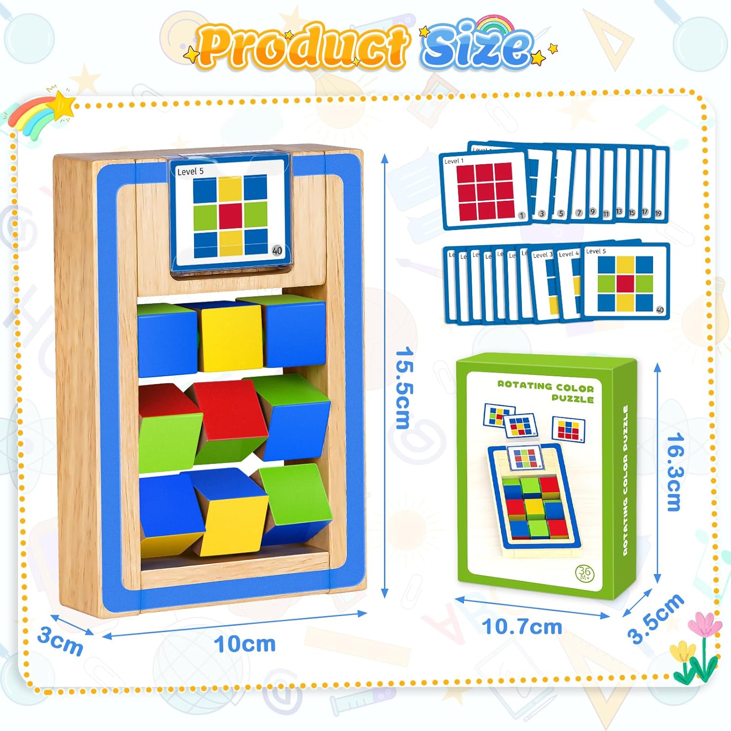 Detalle de Montessori Wooden Colour Matching Toy for 3–5 Year Olds