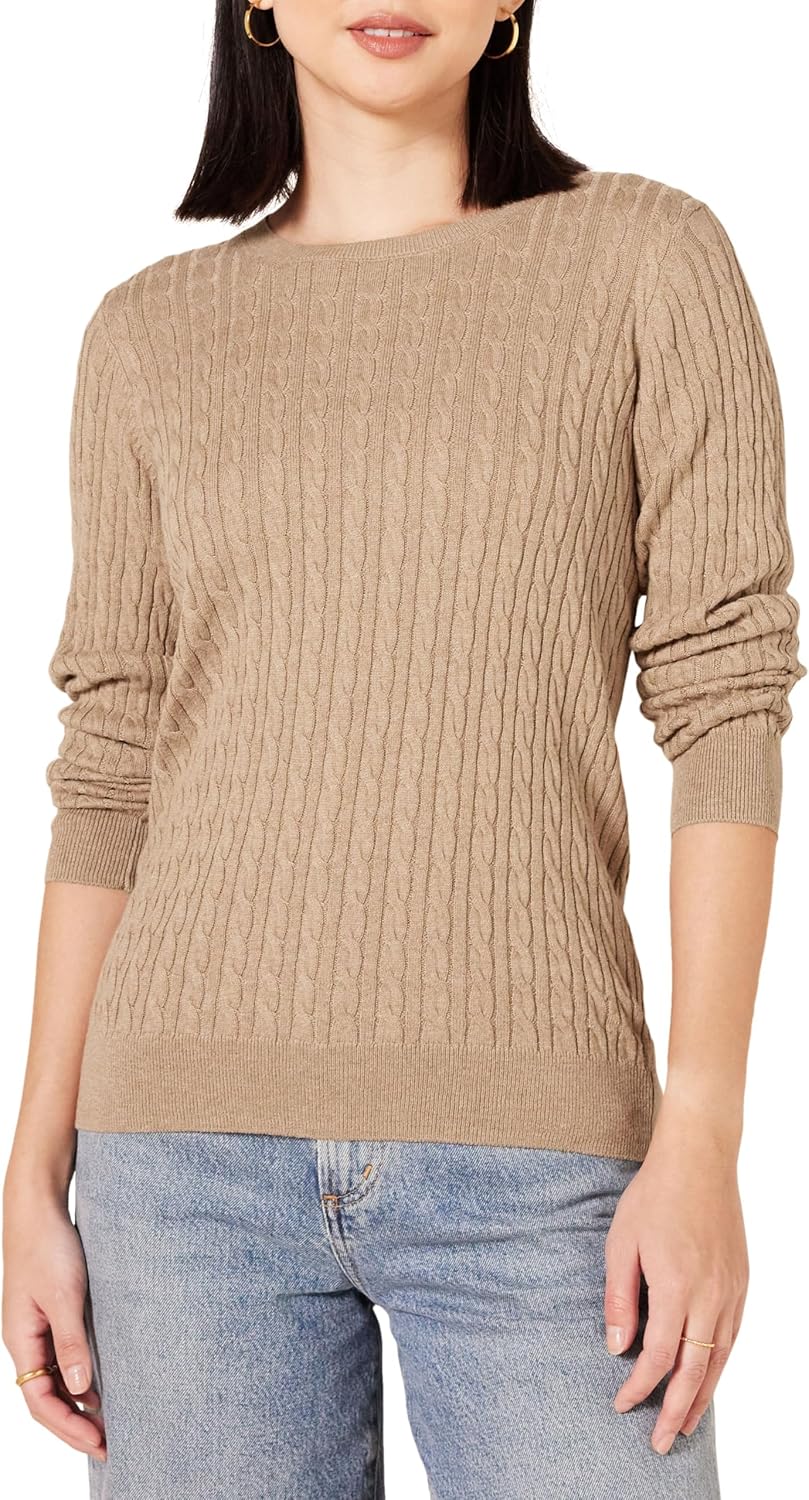 Thumbnail 6 de Amazon Essentials Damen leichter Langarm-Pullover mit Rundhalsausschnitt und Zopfmuster
