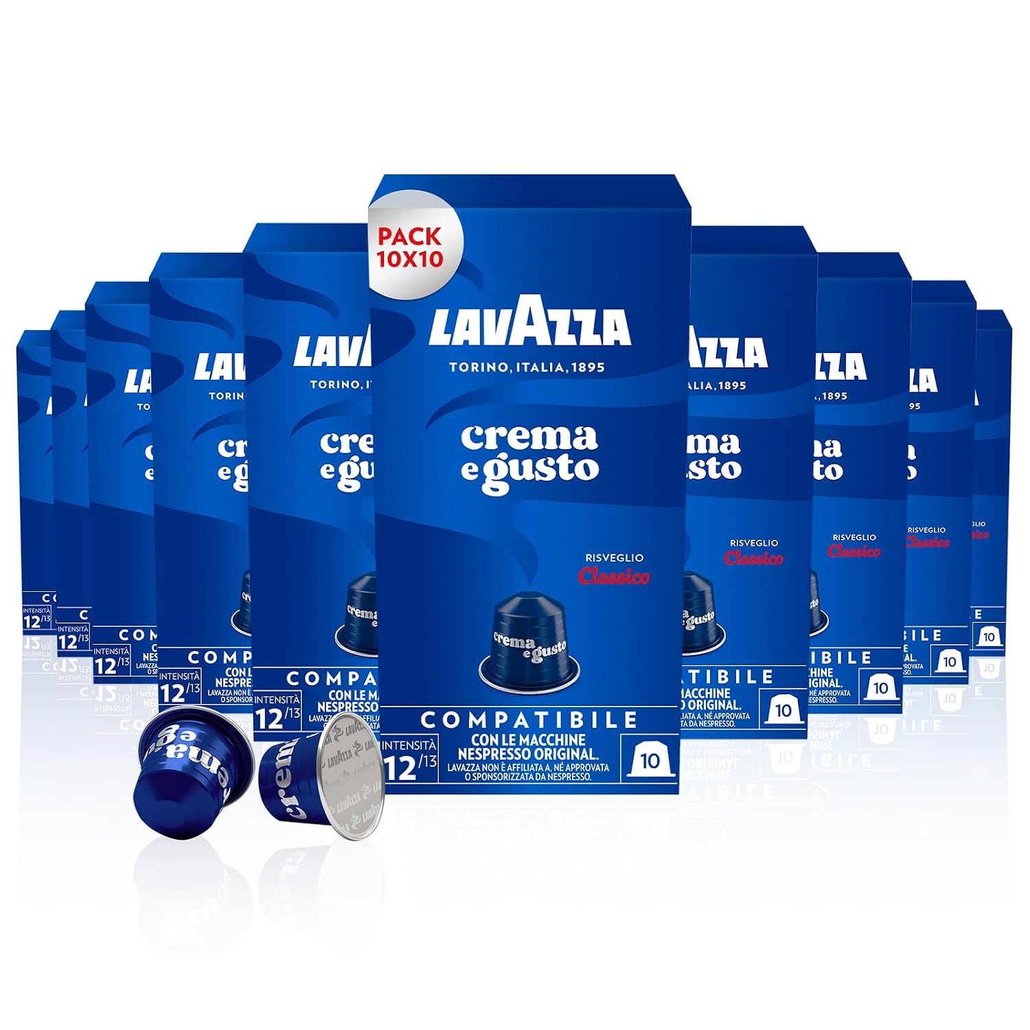 Detalle de Lavazza Crema e Gusto Classico – 30 Kapseln Aluminium, kompatibel mit Nespresso Original-Maschinen