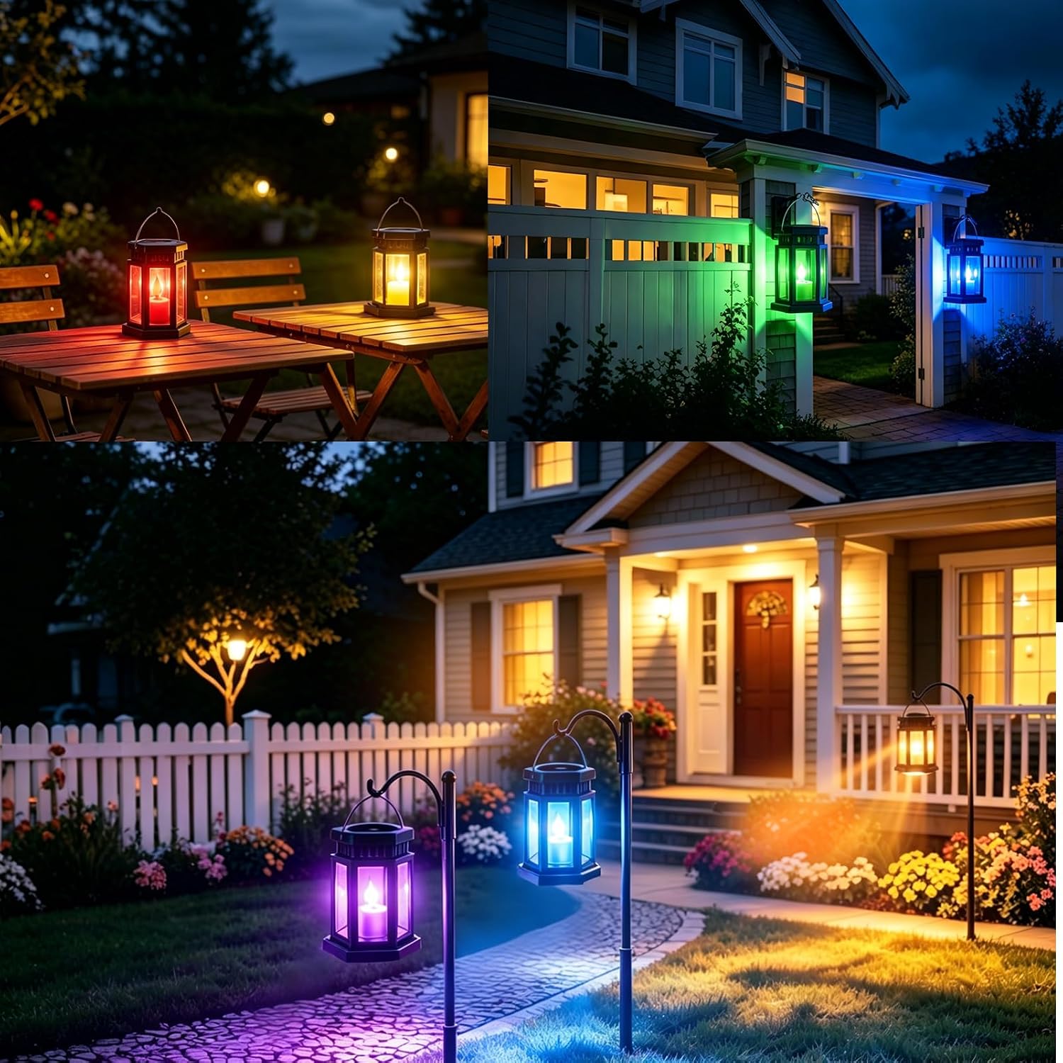 Thumbnail 1 de Outdoor Solar Lanterns with RGB Lighting
