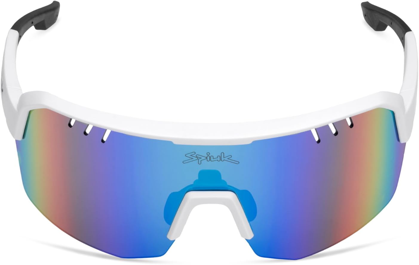 Detalle 2 de Spiuk Lyra – uniseksowe okulary rowerowe, białe, lustrzane soczewki UV400