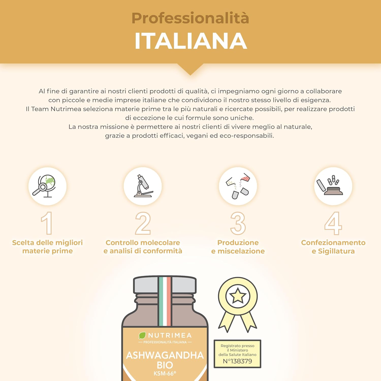 Detalle de Ashwagandha KSM-66 Biologica di Nutrimea — 90 capsule, con 5% withanolidi
