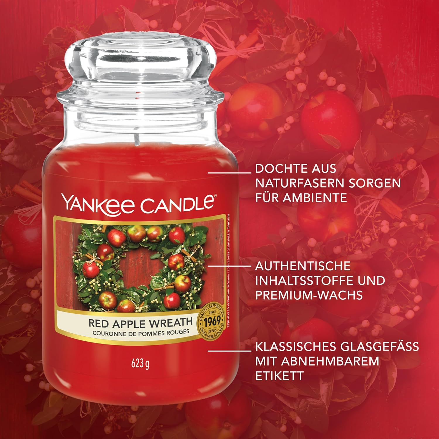 Thumbnail 4 de Yankee Candle Duftkerze Red Apple Wreath Glas