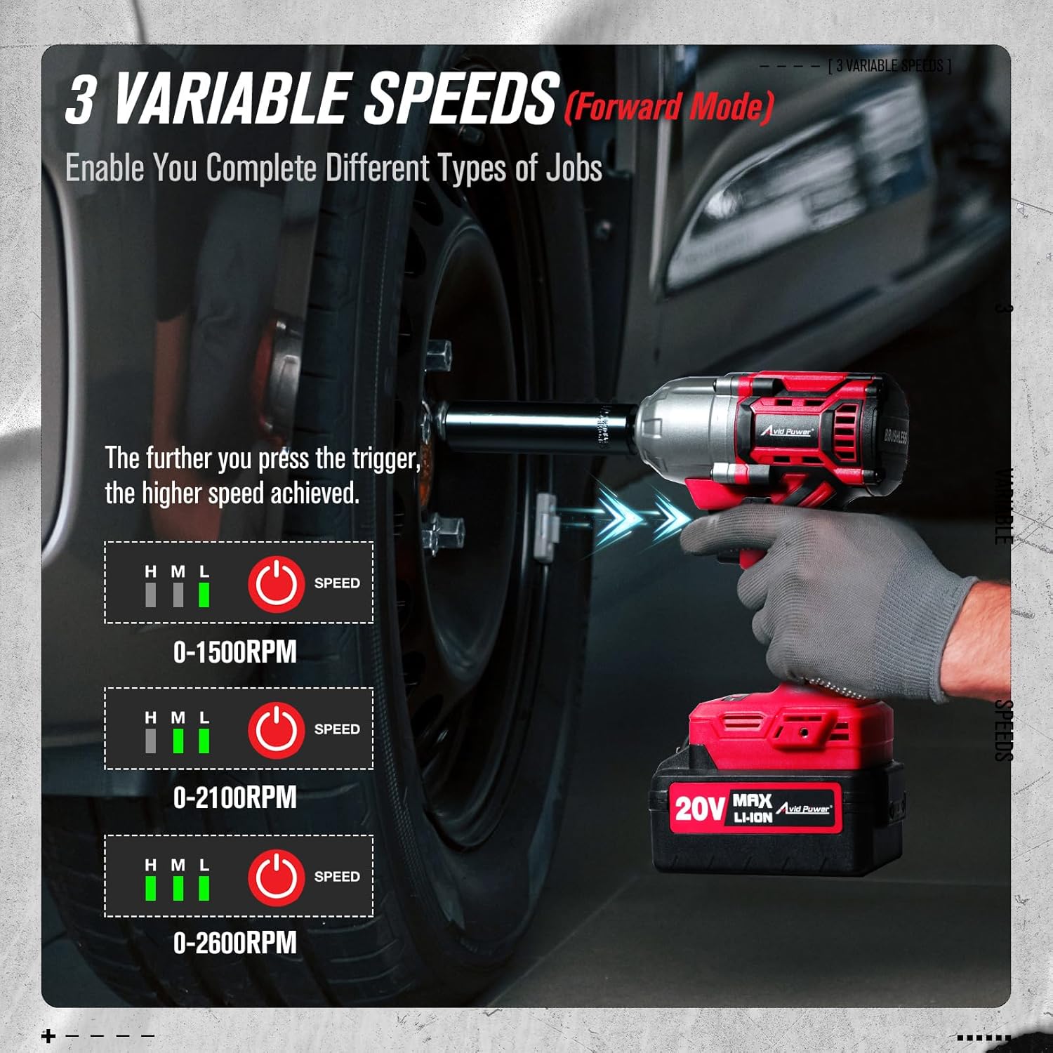 Detalle 2 de AVID POWER 1/2 Impact Wrench Brushless 370 ft-lbs