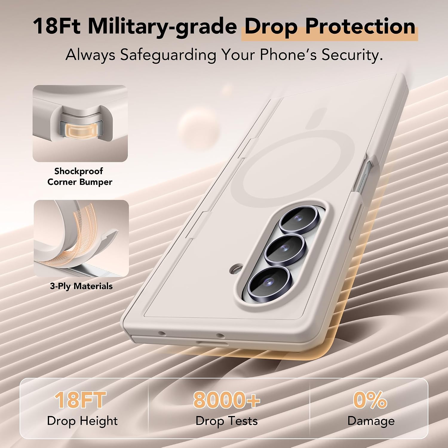 Thumbnail 6 de Magnetic for Samsung Galaxy Z Fold 7 Case with Privacy Shield, Liquid Silicone, Built-in Kickstand & Full Body Hinge Protection
