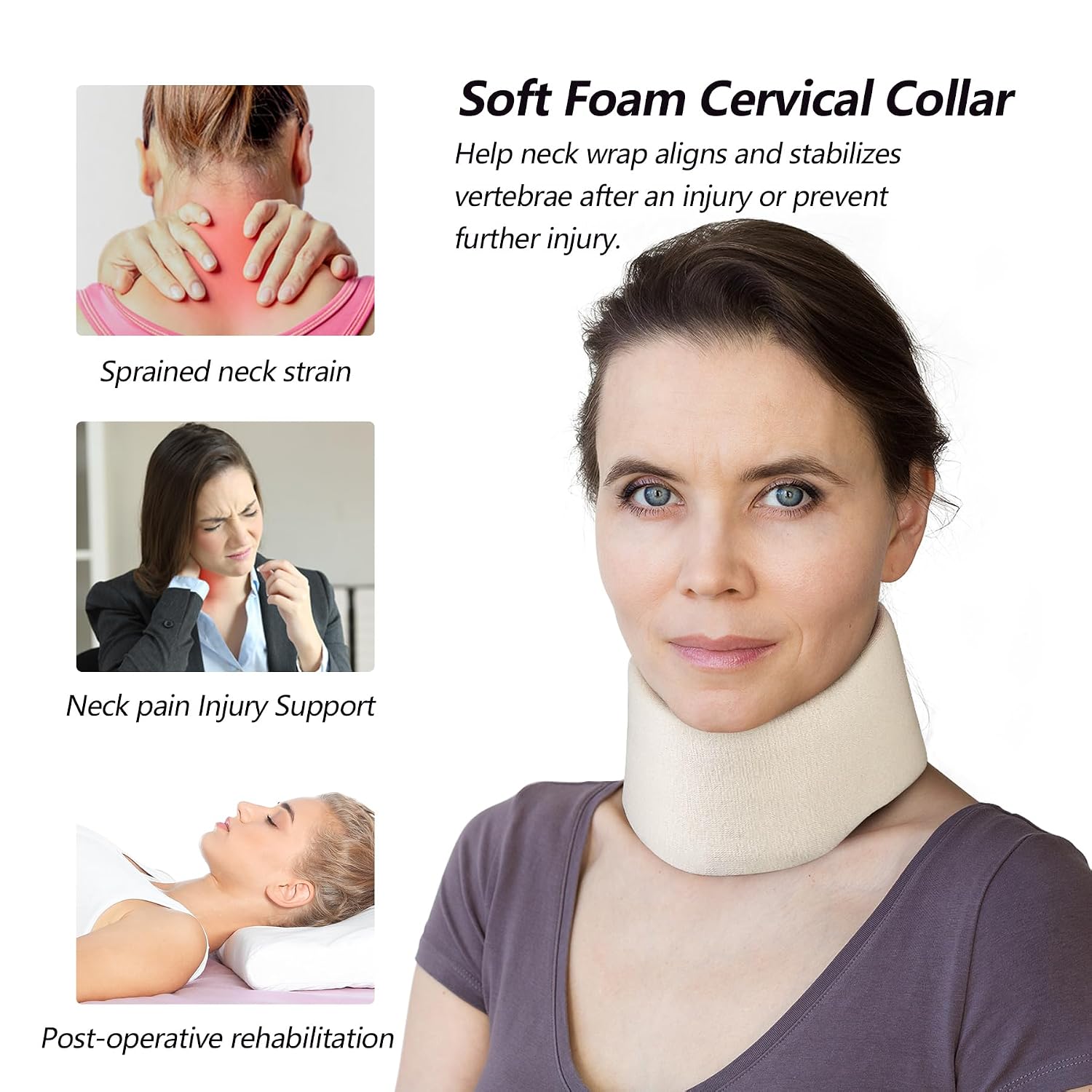 Thumbnail 6 de Cozyhealth Soft Foam Neck Brace: Adjustable Cervical Collar for Pain Relief and Sleep Support