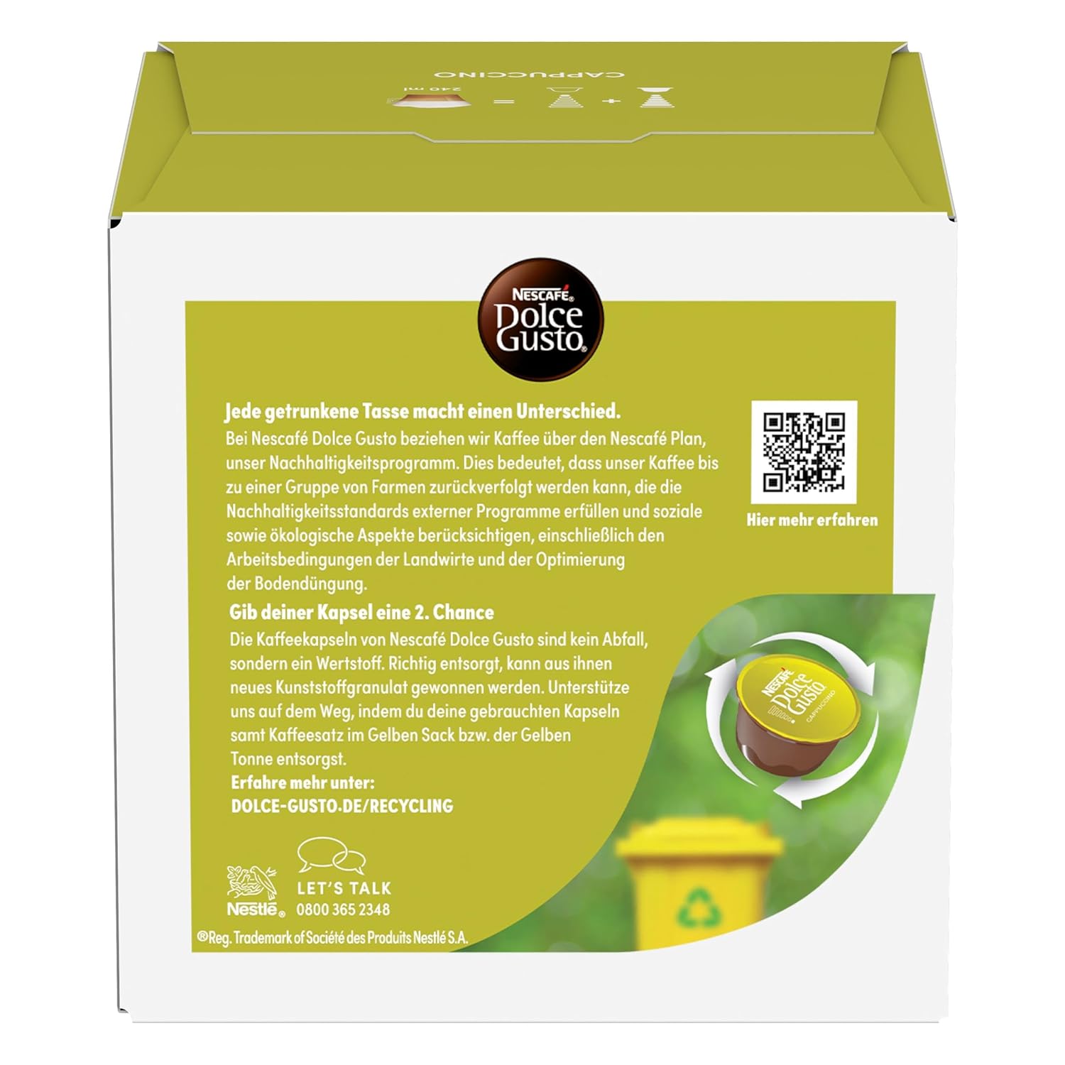 Detalle de NESCAFÉ Dolce Gusto Cappuccino Kaffeekapseln – 6er Pack (6 × 16 Kapseln)