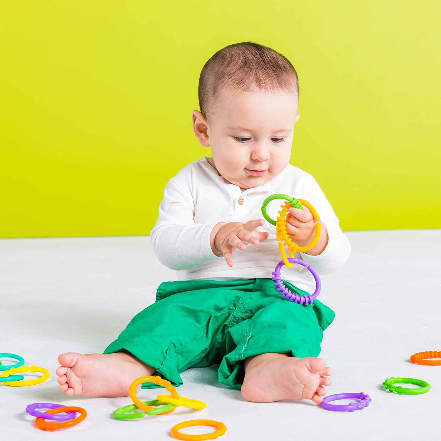 Thumbnail 4 de Bright Starts Lots of Links Rings Toy set (24 pcs) – BPA-free links for strollers and carrier seats