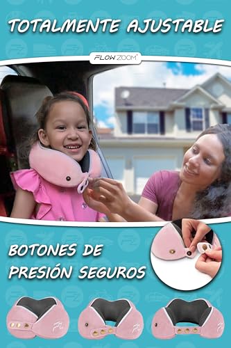 Thumbnail 2 de FLOWZOOM Comfy Kids: Almohada de Viaje Viscoelástica para Niños (3-5 años) – Rosa, Talla M