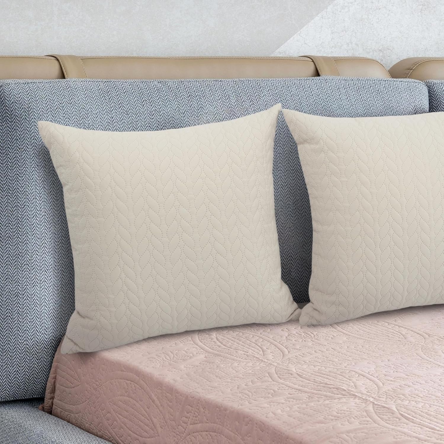 Detalle de Betadistor Spring Cushion Cover Pillowcase (18x18in) – soft corduroy-style home decor cover