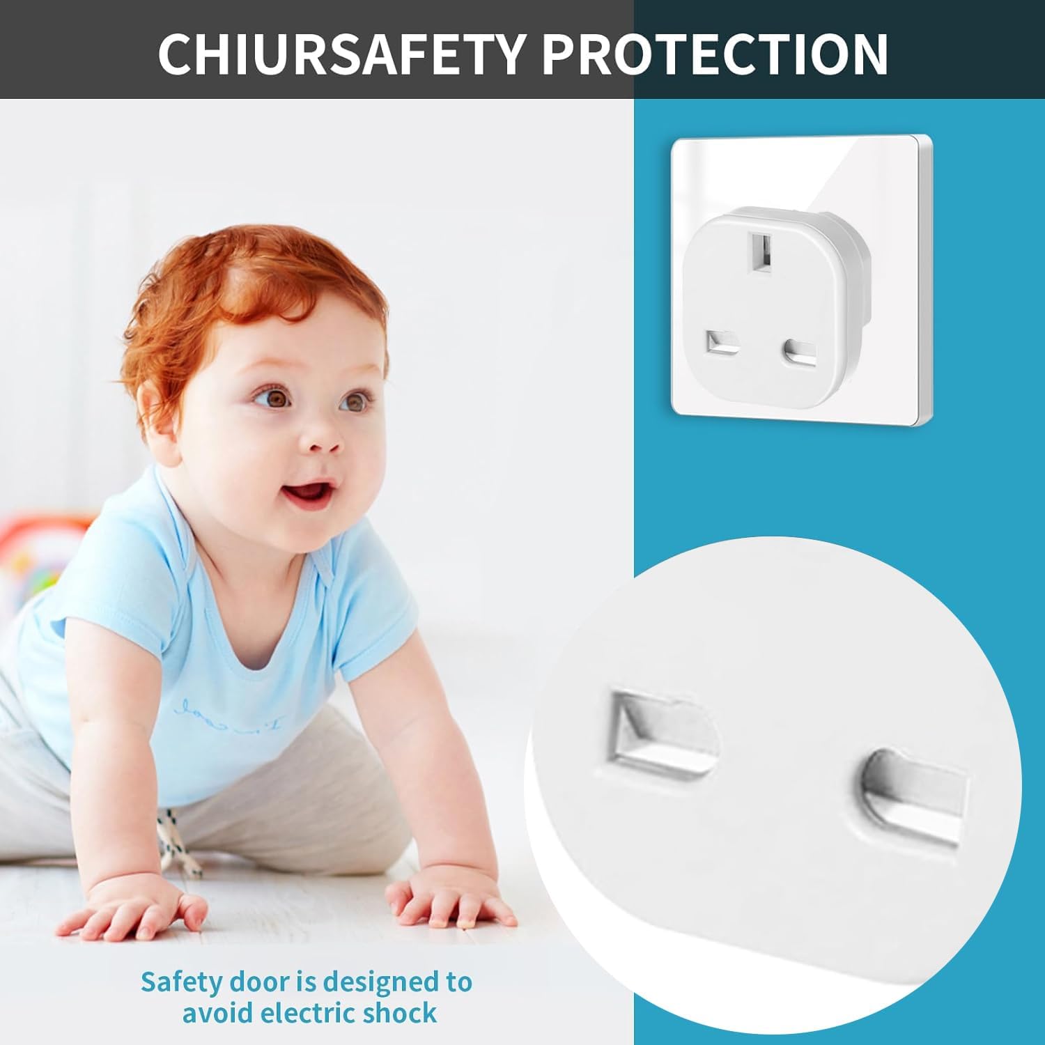 Detalle de UK to Europe Plug Adapter 4 pack